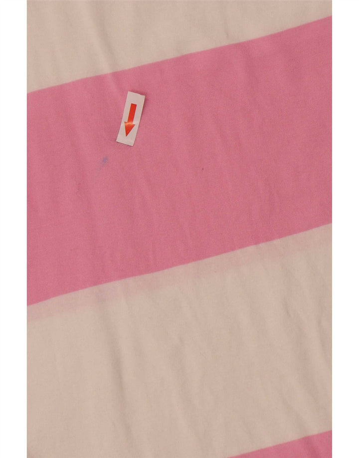 Benetton Damen-Trägershirt UK 12 Mittelrosa gestreift aus Baumwolle