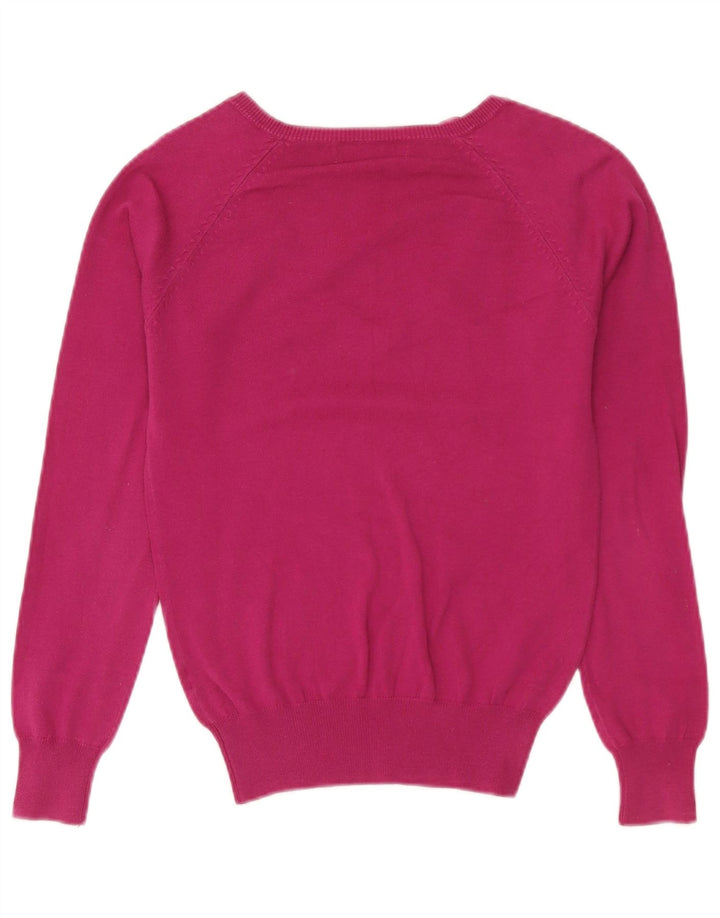 Zara Damen-Pullover mit V-Ausschnitt, Gr. 12, Mittelrosa