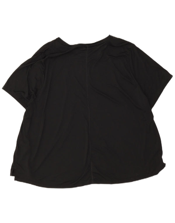 Nike Damen Dri Fit Übergroßes Grafik-T-Shirt-Oberteil UK 22 3XL Schwarz Polyester