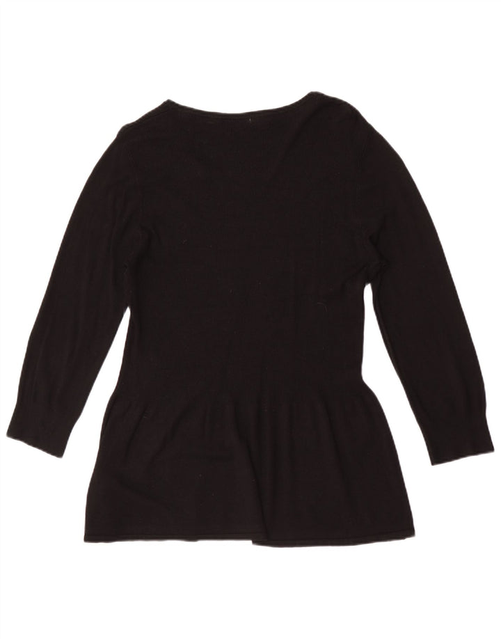 Marks & Spencer Damen-Tunika-Oberteil mit 3/4-Ärmeln, UK-Größe 44, Mittelschwarz, Viskose