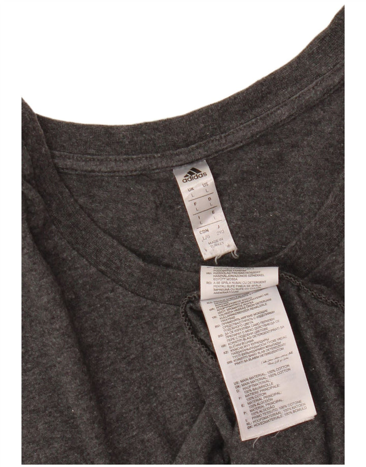Adidas Herren T-Shirt Top Large Grau Baumwolle