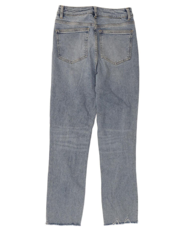 MINT VELVET Damen Slim Jeans UK 8 Small W28 L27 Blaue Baumwolle