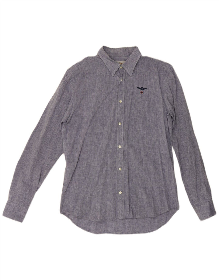 Aeronautica Militare Herrenhemd Mittelblau