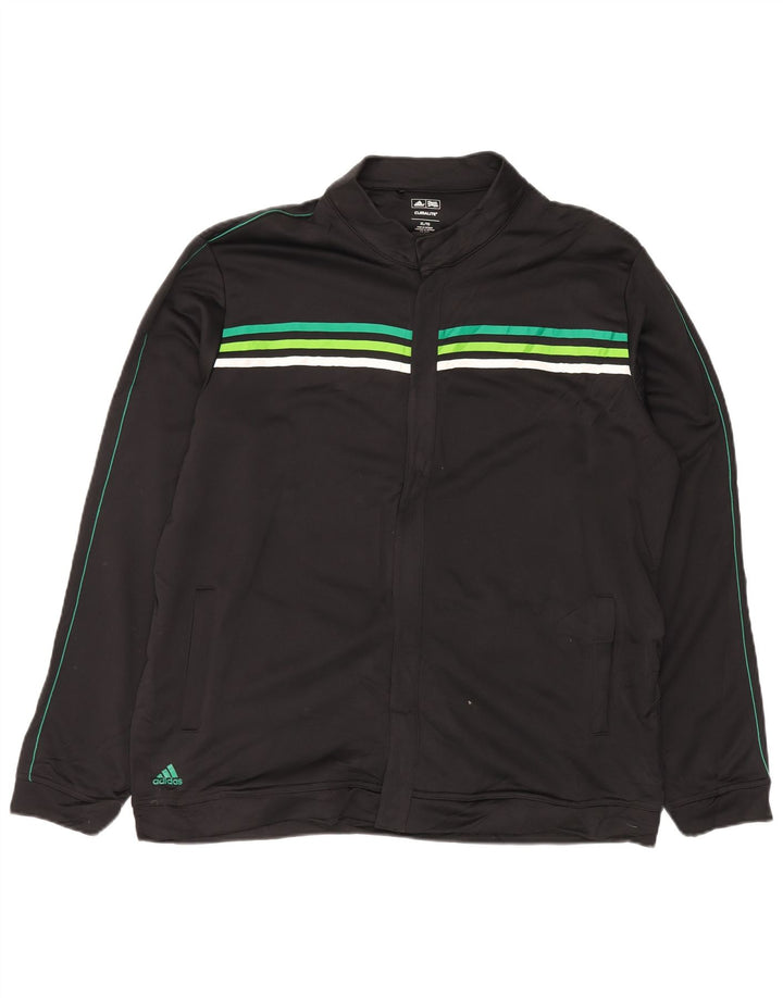 Adidas Herren Climalite Trainingsanzug Top Jacke XL Schwarz Polyester