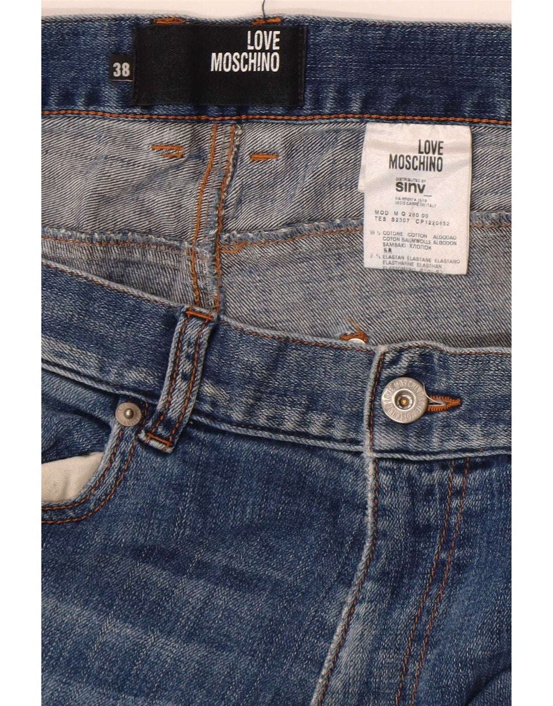 Moschino Herren Slim Jeans W38 L32 Blue Cotton Classic