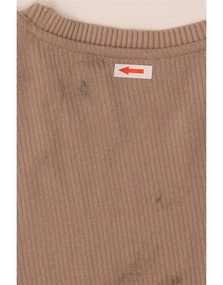 Marks & Spencer Damen Top Langarm UK 14 Medium Beige Polyester