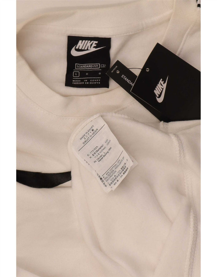 Nike Herren-Sweatshirt mit Grafik, groß, aus weißer Baumwolle