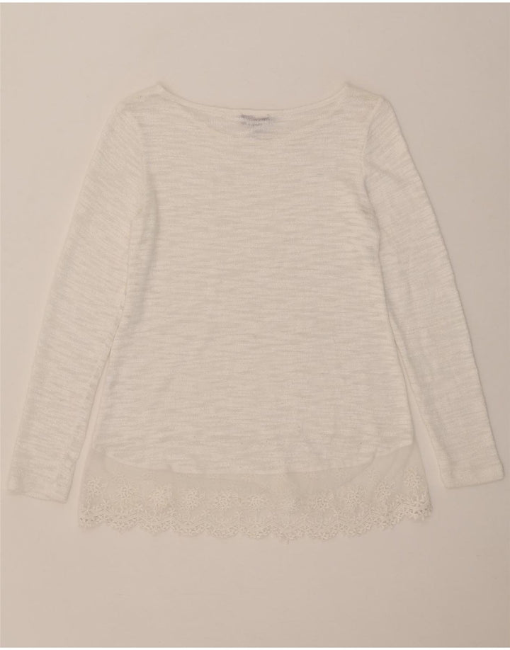 PHASE EIGHT Damen Top Langarm UK 12 Mittelweiß geblümt