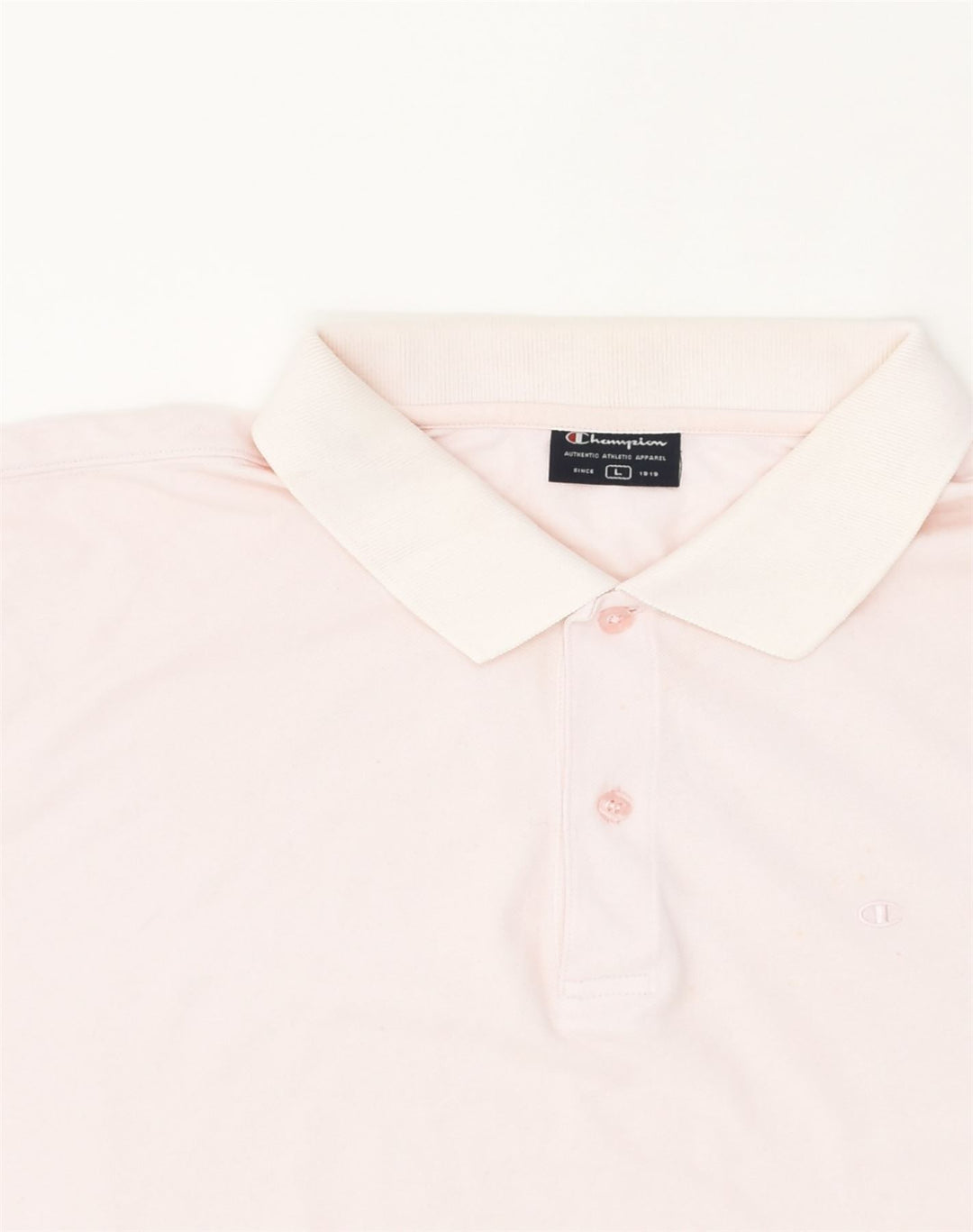 CHAMPION Mens Polo Shirt Large Pink Cotton | Vintage Champion | Thrift | Second-Hand Champion | Used Clothing | Messina Hembry 