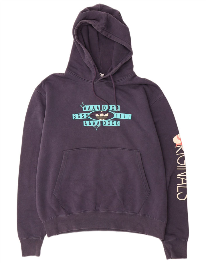 ADIDAS Herren-Kapuzenpullover mit Grafik, groß, marineblau, Baumwolle