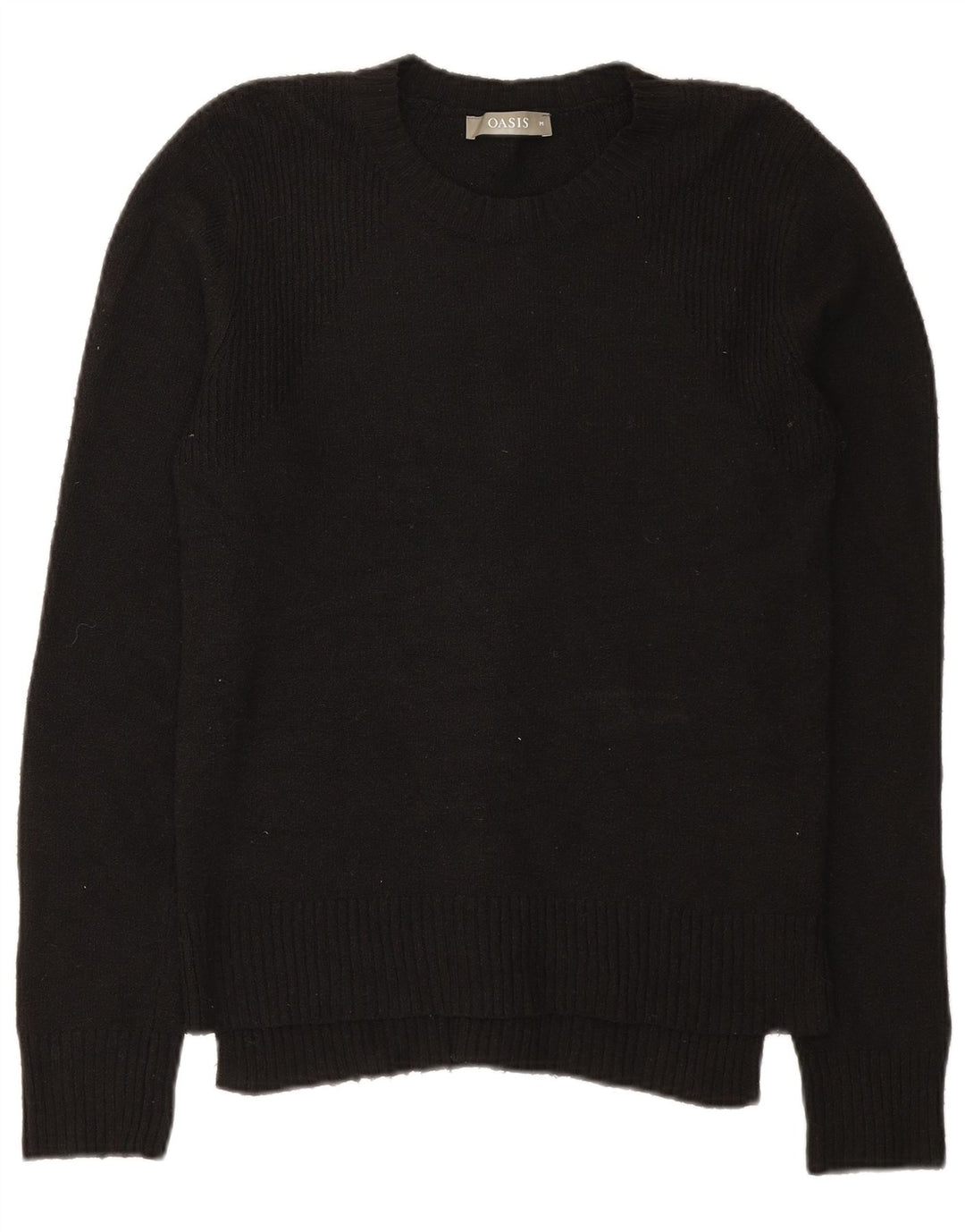 Oasis Damen-Pullover mit Rundhalsausschnitt, UK 12, Mittelschwarz, Polyester