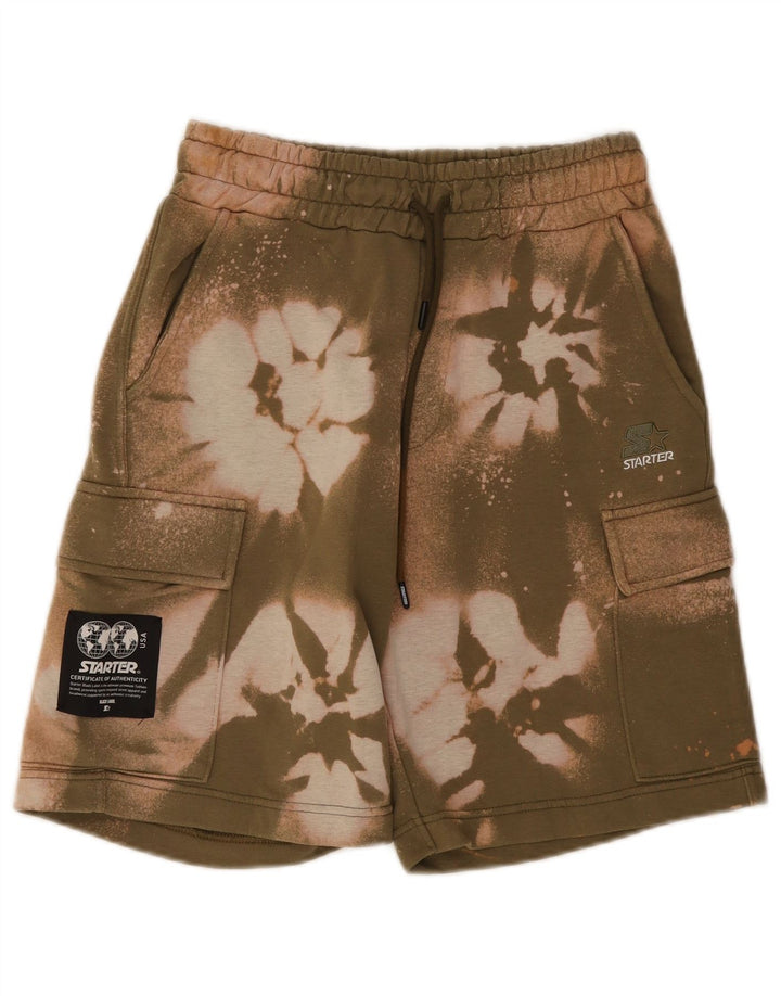 Starter Herren Cargo Sport Shorts Small Khaki Tie Dye Cotton
