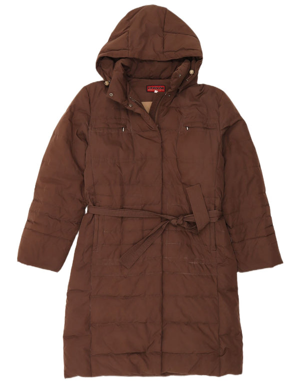 Invicta Womens Hooded Padded Coat UK 16 Large Brown Polyester