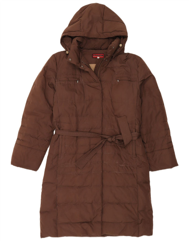 Invicta Wattierter Damenmantel mit Kapuze, UK 16, Größe L, braun, Polyester