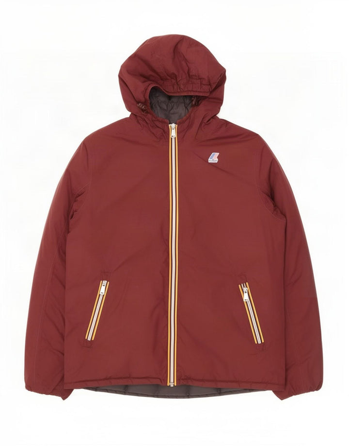 K-Way Herren-Windbreakerjacke mit Kapuze, UK 40, Größe L, Kastanienbraun, Polyamid