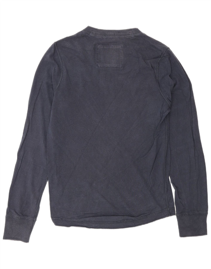 Abercrombie & Fitch Herren-Oberteil, langärmelig, mittelgroß, Marineblau, klassisch