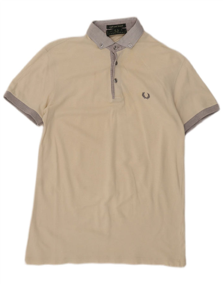 Fred Perry Herren Poloshirt Small Beige Colourblock