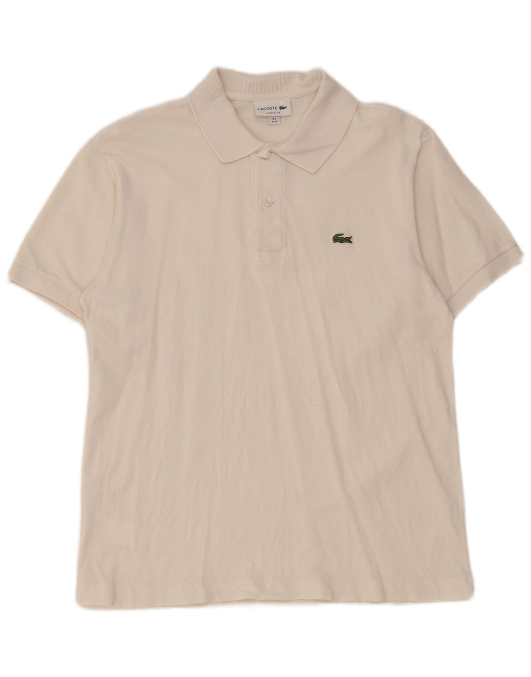 Lacoste Herren-Poloshirt mit klassischer Passform, Größe 4, mittelweiß