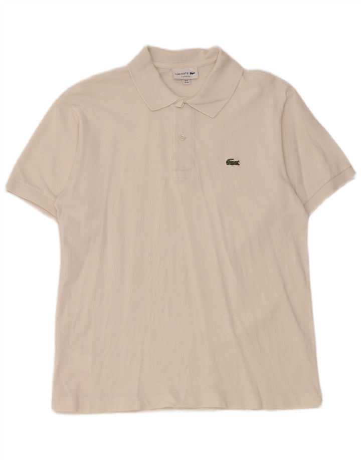 Lacoste Herren-Poloshirt mit klassischer Passform, Größe 4, mittelweiß