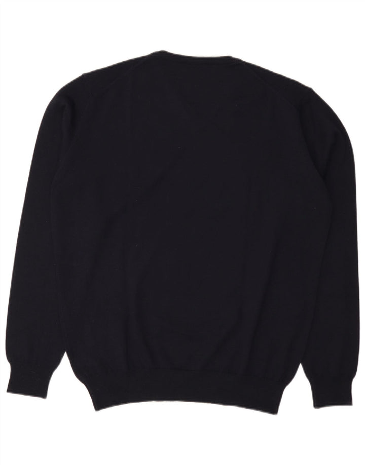 Dack's Herren-Pullover mit V-Ausschnitt, XL, marineblaue Wolle
