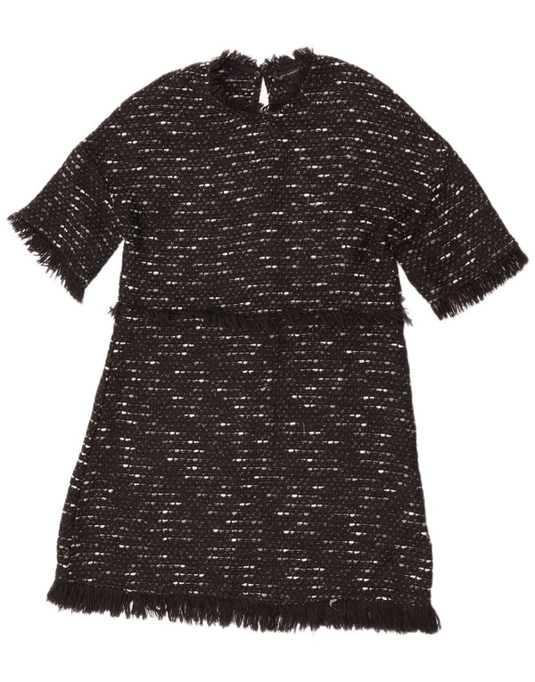 Zara Damen Pulloverkleid UK 12 Medium Schwarz meliert