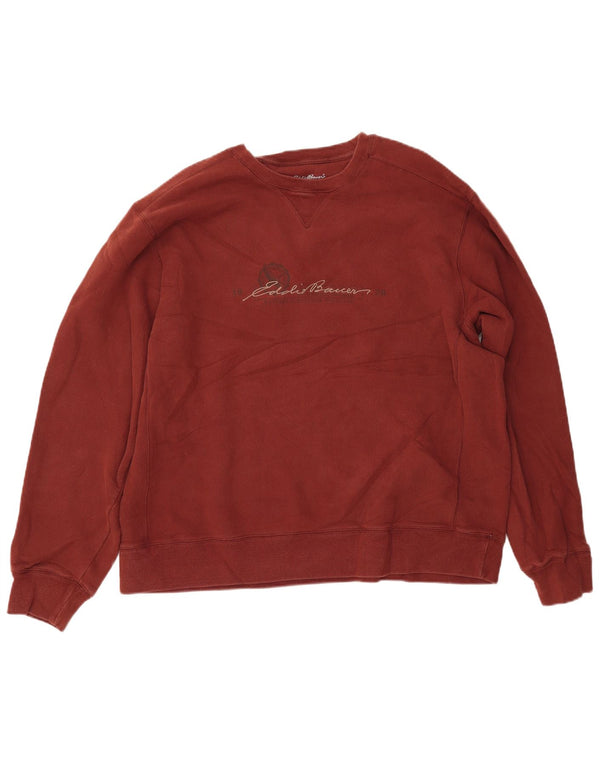 EDDIE BAUER Herren Grafik-Sweatshirt-Pullover XL, braune Baumwolle