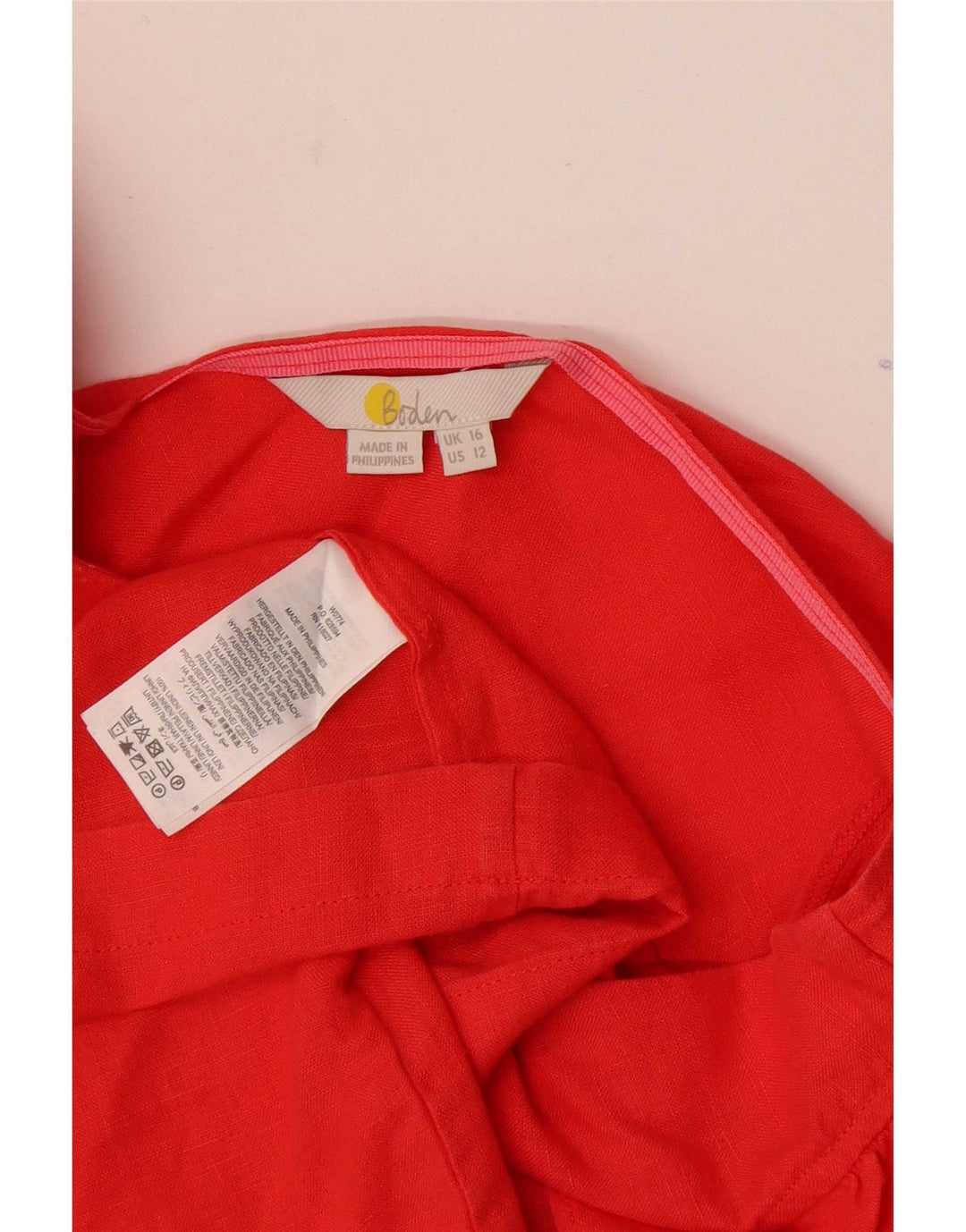 Boden Ärmelloses Damen-Blusenoberteil, UK-Größe 46, Größe L, rotes Leinen