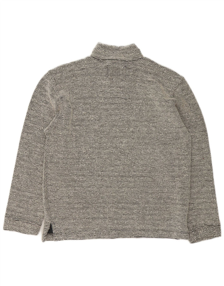 Weird Fish Herren-Sweatshirt mit Reißverschluss am Hals, Größe S, Grau, Baumwolle