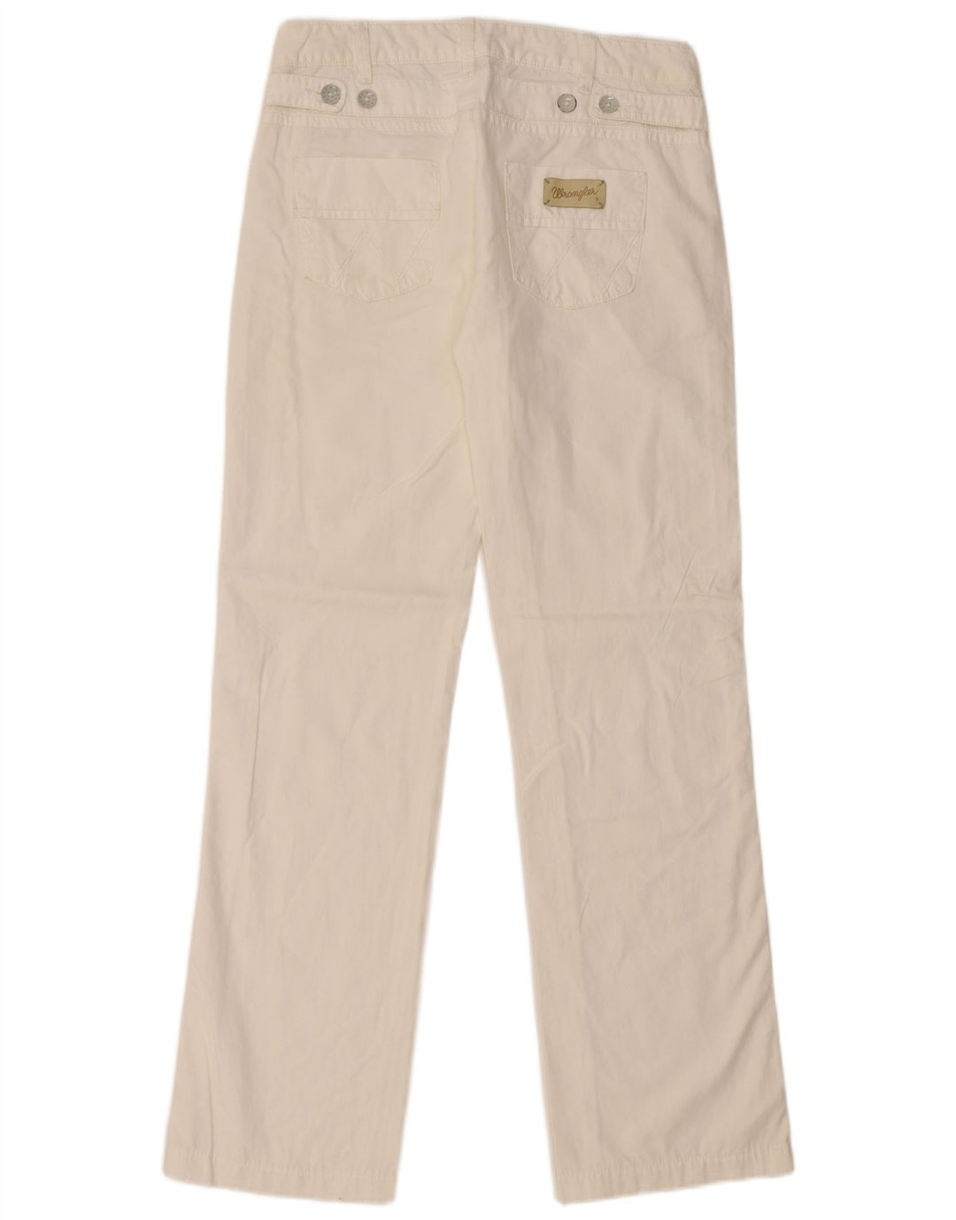 WRANGLER Damen Sam Straight Chino Hose W27 L30 Weiße Baumwolle