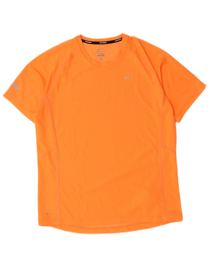 Nike Herren Dri Fit T-Shirt Top Large Orange Polyester