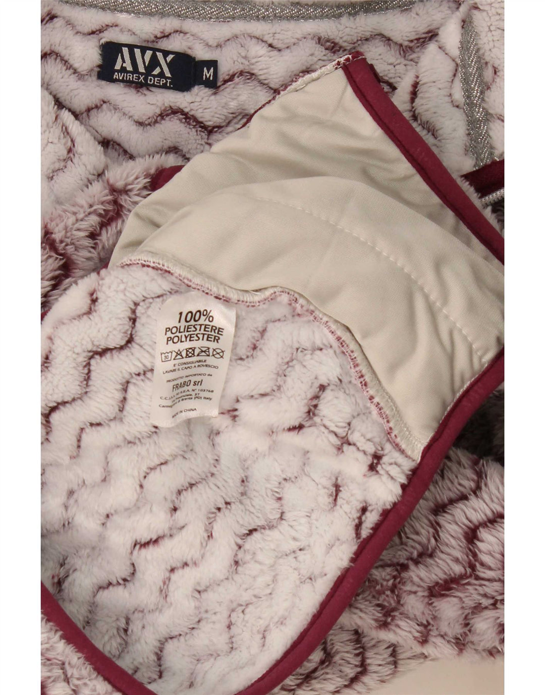 Avirex Damen-Fleecejacke mit Kapuze, UK 12, mittleres Burgunderrot, Chevron-Polyester