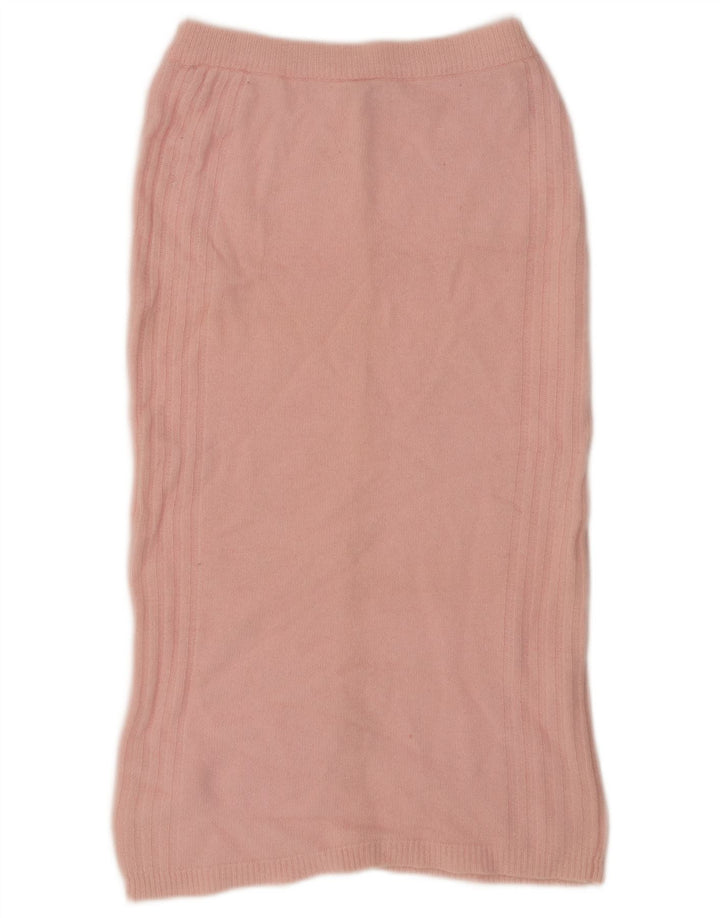 Vintage Damen Strick Midirock EU 38 Medium W34 Rosa Lammwolle
