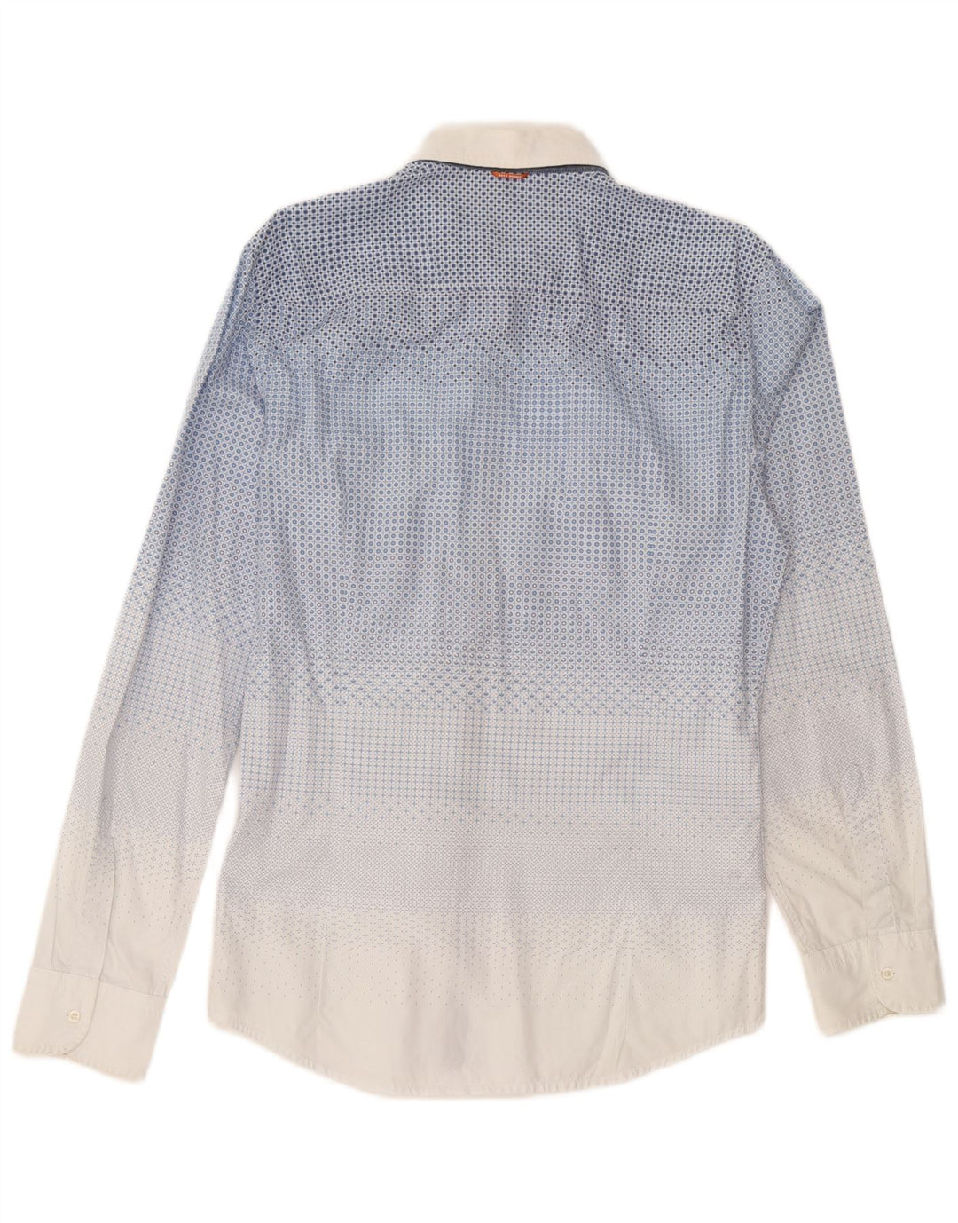 Hugo Boss Herrenhemd mittelblaue geometrische Baumwolle