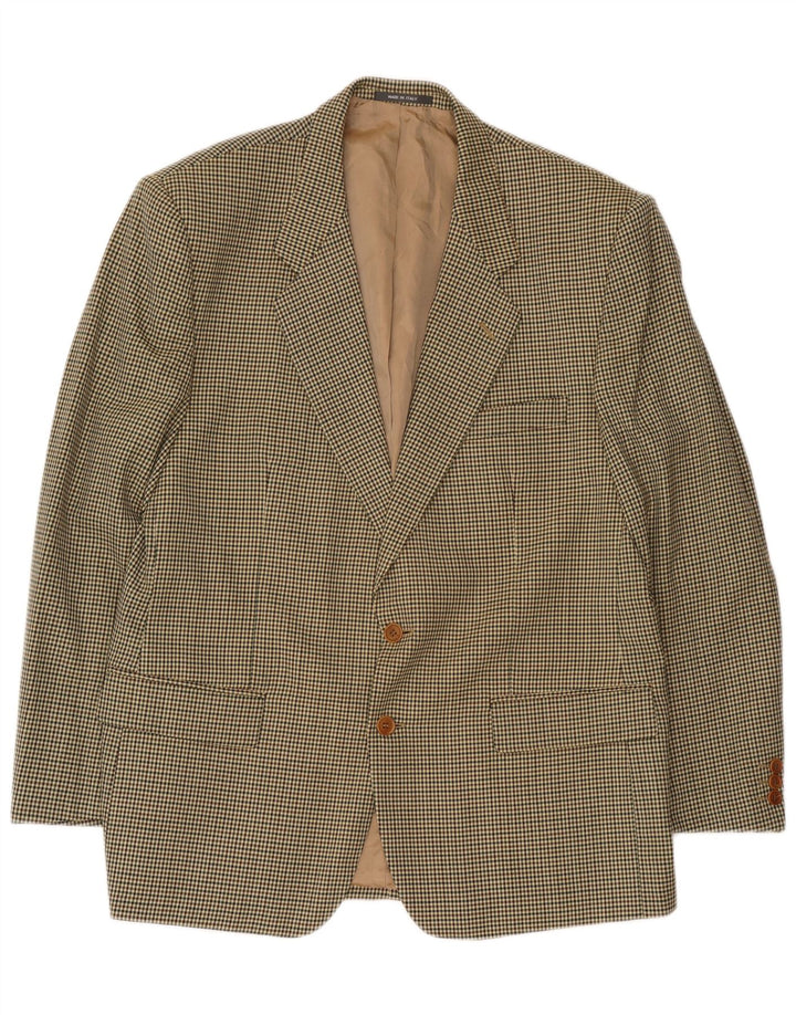 Angiolo Miliotti Herren 2-Knopf-Blazerjacke UK 42 XL Grüner Hahnentritt