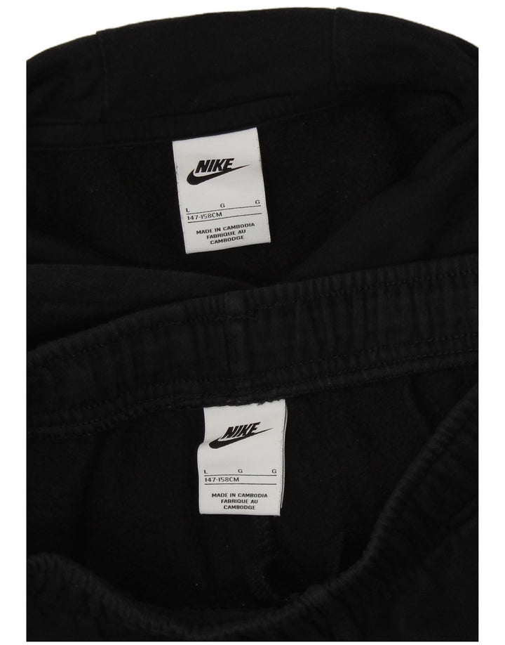 Nike Mädchen-Trainingsanzug mit lockerer Passform und Grafik, 12–13 Jahre, Größe L, Schwarz, Baumwolle