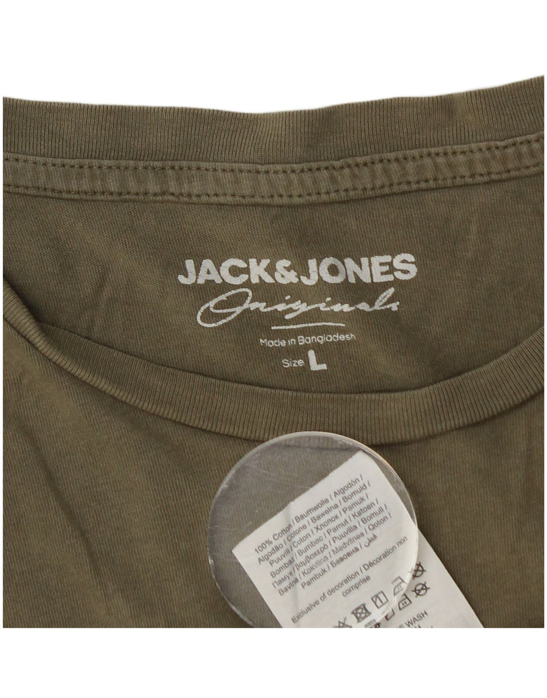 Jack & Jones Herren T-Shirt Top Large Khaki Baumwolle