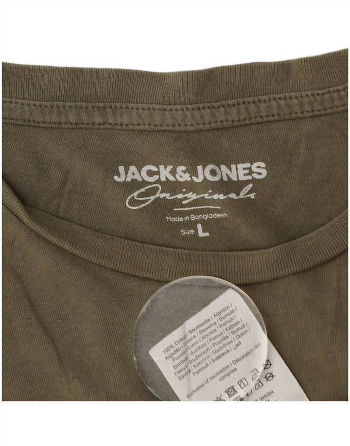 Jack & Jones Herren T-Shirt Top Large Khaki Baumwolle