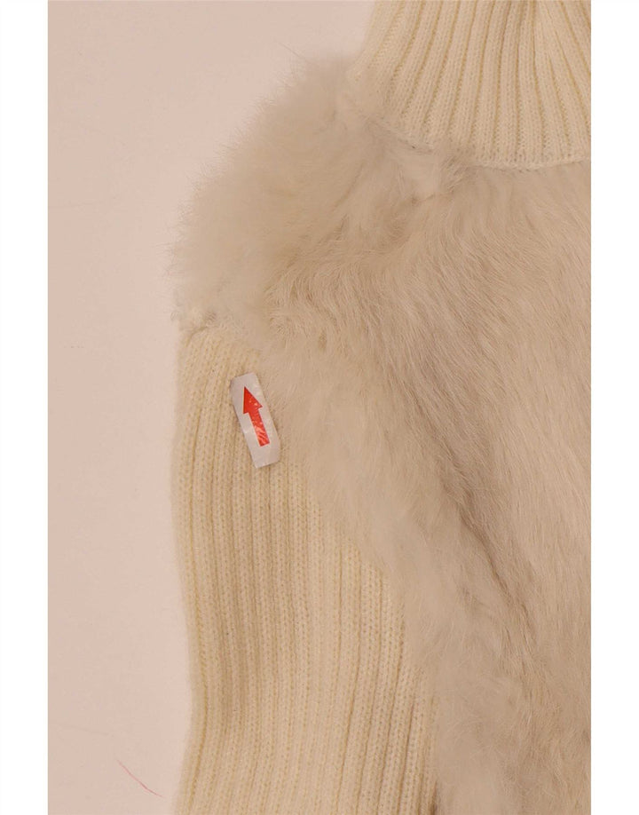 Zara Damen Strickjacke UK 12 Medium Off White Acryl