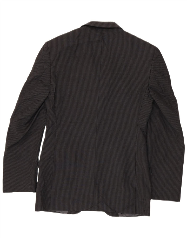 Marks & Spencer Herren-Blazer mit 2 Knöpfen, UK 38, mittelgrau, Nadelstreifen