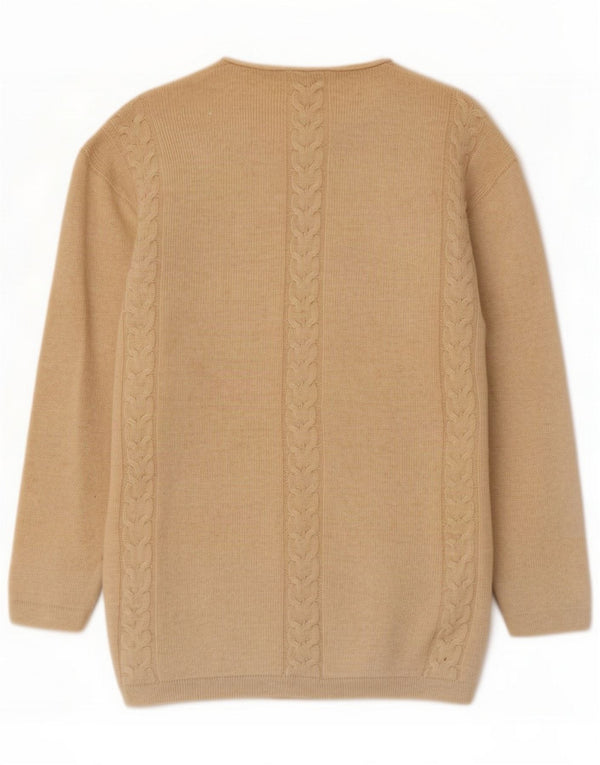Vintage Damen Strickjacke IT 46 Large Beige Cashmere