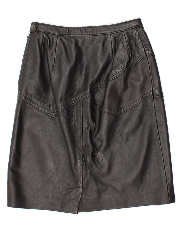 VINTAGE Womens Leather Skirt W24 XS Black Vintage Vintage and Second-Hand Vintage from Messina Hembry 