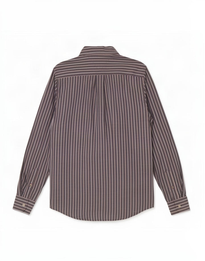 Tommy Hilfiger Herrenhemd, kleine graue Nadelstreifen-Baumwolle