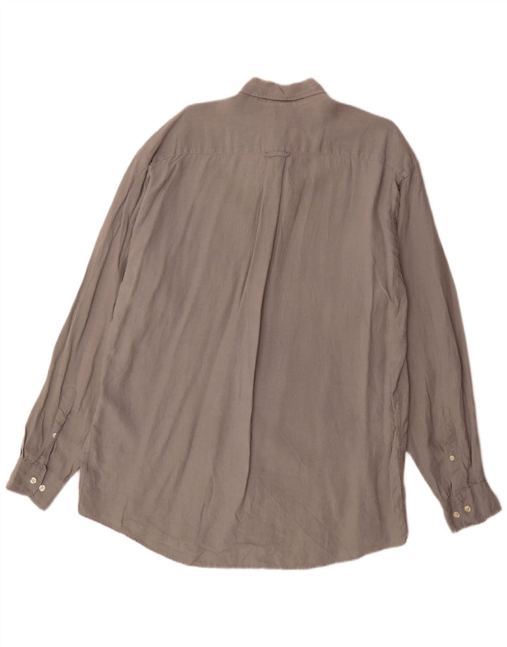 Gant Herrenhemd XL Graues Leinen
