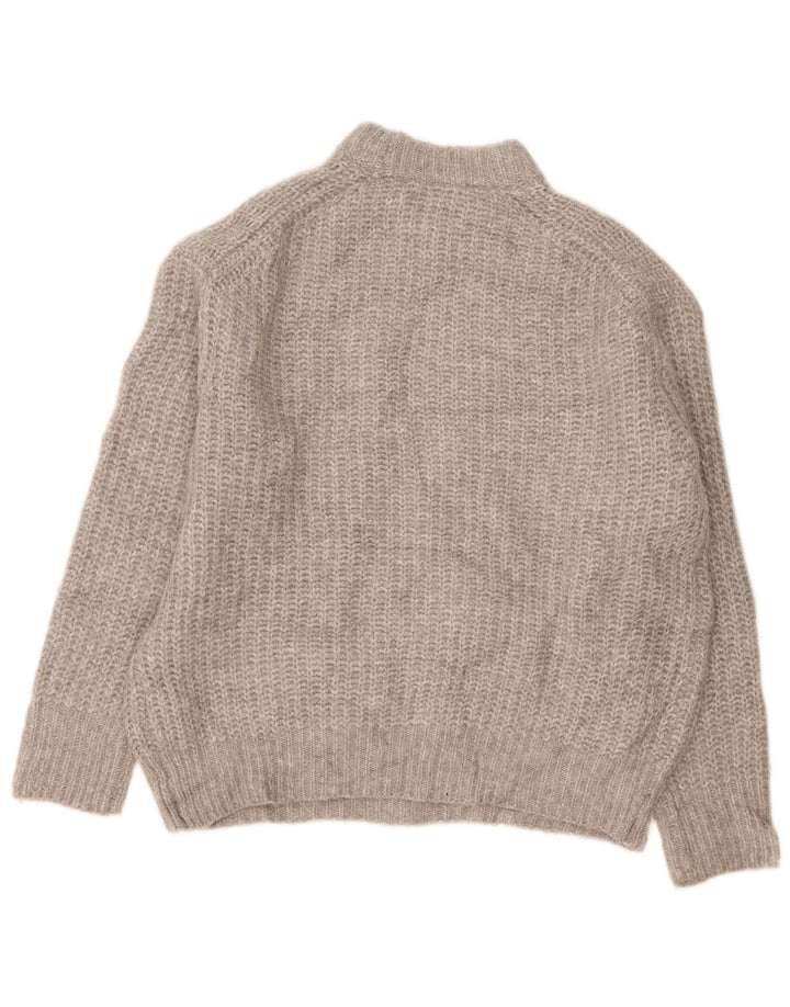 Zara Damen-Pullover mit Rollkragen, übergroß, Gr. 10, Größe S, Grau, Polyester