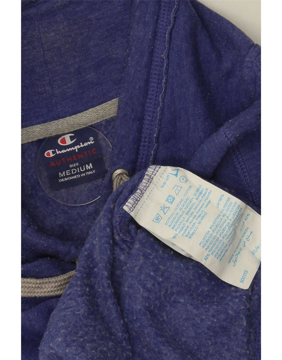Champion Womens Graphic Sweatshirt Pullover UK 14 Mittelblaue Baumwolle