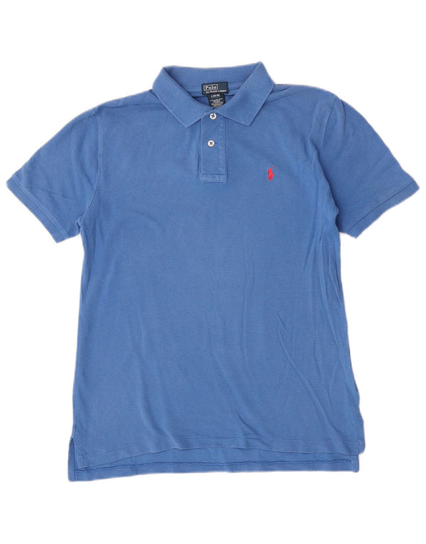 Polo Ralph Lauren Jungen-Poloshirt, 14–15 Jahre, groß, blaue Baumwolle