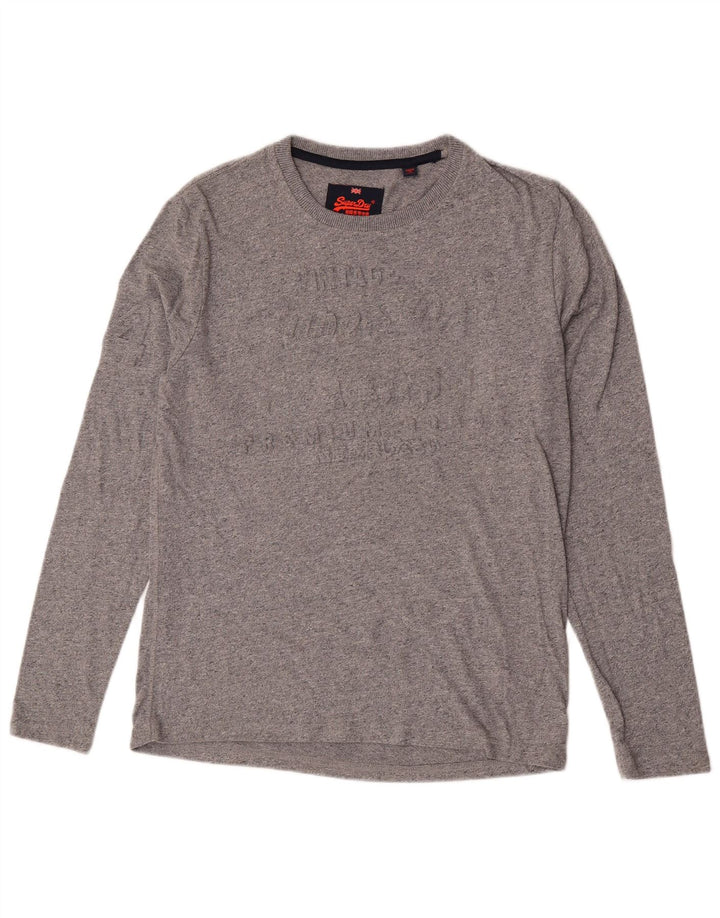 Superdry Herren Graphic Top Langarm Large Grau Baumwolle