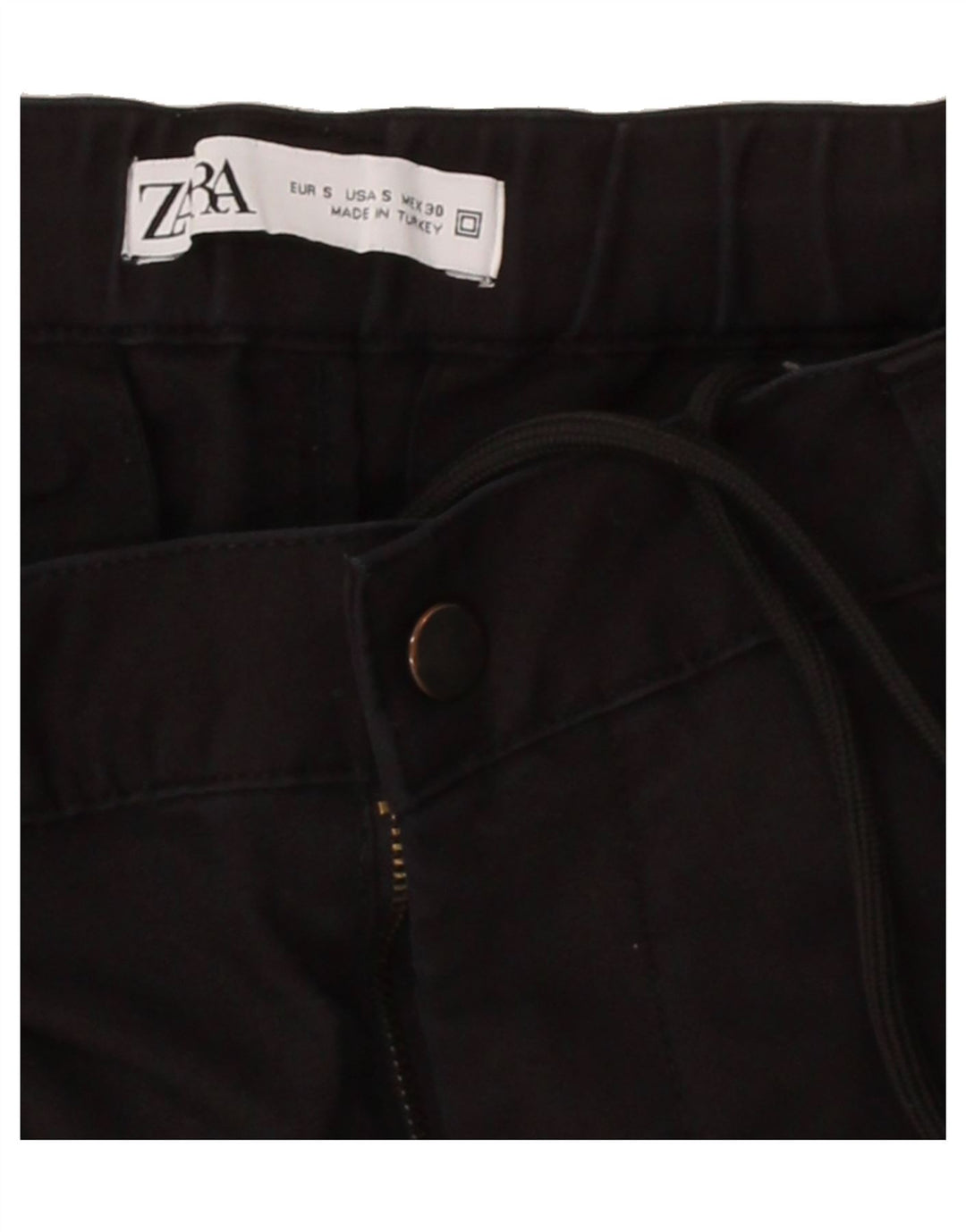 ZARA Mens Joggers Cargo Trousers Small W30 L28 Black Vintage Zara and Second-Hand Zara from Messina Hembry 