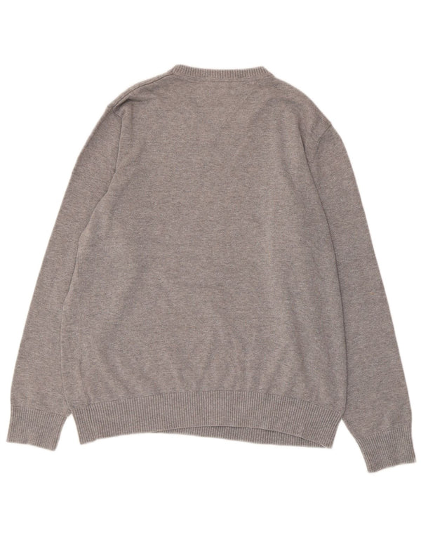 Tommy Hilfiger Damen-Pullover mit V-Ausschnitt, Gr. 14, Mittelgrau