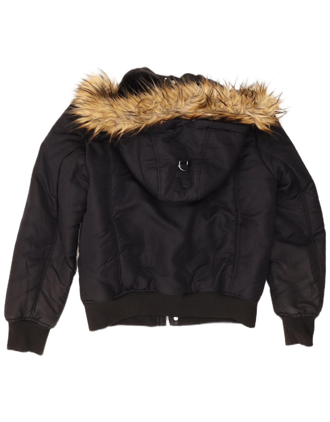 Zara Herren-Bomberjacke mit Kapuze, UK 40, Größe L, Marineblau, Polyester